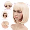 imageAGPTEK 13 Inches Straight Heat Resistant Short Bob Hair Wigs with Flat Bangs for Women Cosplay Daily Party  BlackBeige White