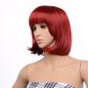 imageAGPTEK 13 Inches Straight Heat Resistant Short Bob Hair Wigs with Flat Bangs for Women Cosplay Daily Party  BlackRed