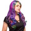 imageAGPTEK 275 Inches Full Long Curly Wavy Rainbow Hair Wig for Costume Cosplay Party Halloween  Harajuku Lolita Style Heat ResistantDazzle Color
