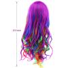 imageAGPTEK 275 Inches Full Long Curly Wavy Rainbow Hair Wig for Costume Cosplay Party Halloween  Harajuku Lolita Style Heat ResistantDazzle Color