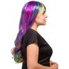 imageAGPTEK 275 Inches Full Long Curly Wavy Rainbow Hair Wig for Costume Cosplay Party Halloween  Harajuku Lolita Style Heat ResistantDazzle Color