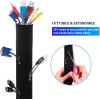 imageAGPTEK Cable Management Sleeve 118quot Super Long Neoprene Adjustable Cable Sleeves for TV Computer Cable Management Sleeves for PCHome TheaterSpeaker Home Entertainment Center