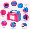 imageAGPTEK Electric Air Balloon Pump 110V 600W Rose Red Portable Dual Nozzle InflatorBlower for Party DecorationARose Red