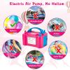 imageAGPTEK Electric Air Balloon Pump 110V 600W Rose Red Portable Dual Nozzle InflatorBlower for Party DecorationARose Red