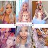 imageAGPTEK Full Long Curly Wavy Rainbow Hair Wig Heat Resistant Wig for Music Festival Theme Parties Wedding Concerts Dating Cosplay ampamp MoreLong Curly Wig