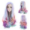 imageAGPTEK Full Long Curly Wavy Rainbow Hair Wig Heat Resistant Wig for Music Festival Theme Parties Wedding Concerts Dating Cosplay ampamp MoreLong Curly Wig
