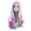 imageAGPTEK Full Long Curly Wavy Rainbow Hair Wig Heat Resistant Wig for Music Festival Theme Parties Wedding Concerts Dating Cosplay ampamp MoreLong Curly Wig