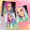 imageAGPTEK Full Long Curly Wavy Rainbow Hair Wig Heat Resistant Wig for Music Festival Theme Parties Wedding Concerts Dating Cosplay ampamp MoreLong Straight Wig