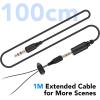 imageAGPTEK IPX8 Waterproof inEar Earphones Coiled Cable Swimming Earbuds with Stereo Audio Extension Cable WiredBlack