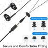 imageAGPTEK IPX8 Waterproof inEar Earphones Coiled Cable Swimming Earbuds with Stereo Audio Extension Cable WiredBlack