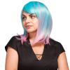 imageAGPTEK MultiColor Ombre Short Bob Wig Shoulder Length Hair Extension With Stretchable Hairnet