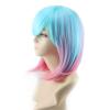imageAGPTEK MultiColor Ombre Short Bob Wig Shoulder Length Hair Extension With Stretchable Hairnet
