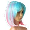 imageAGPTEK MultiColor Ombre Short Bob Wig Shoulder Length Hair Extension With Stretchable Hairnet