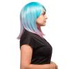 imageAGPTEK MultiColor Ombre Short Bob Wig Shoulder Length Hair Extension With Stretchable Hairnet