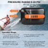 imageAGPTEK Paddle Board Pump 20PSI Digital Electric Air Pump for Inflatables Sup Pump 12V DC Car Connector Intelligent Dual Stage ampamp AutoOff Function Great for Paddle Boards Inflatable Boats Kayaks