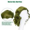 imageAGPTEK Short Green Clown Wig Halloween Cosplay Wig Green Wig 275inch Mens Short Wavy Wig in Deep Green  Perfect for Halloween and Cosplay Characters