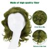 imageAGPTEK Short Green Clown Wig Halloween Cosplay Wig Green Wig 275inch Mens Short Wavy Wig in Deep Green  Perfect for Halloween and Cosplay Characters