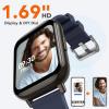 imageAGPTEK Smart Watch 169quot43mm Smartwatch for Android and iOS Phones IP68 Waterproof Fitness Tracker Watch Heart Rate Monitor Pedometer Sleep Monitor for Men WomenBlue