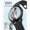 imageAGPTEK Smart Watch for Women Men 5ATM Waterproof Smartwatch for Android and iOS Phones Fitness Tracker Watch with 100 Sports Modes Heart Rate Monitor Pedometer Sleep Monitor BlackBlack