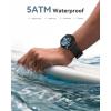 imageAGPTEK Smart Watch for Women Men 5ATM Waterproof Smartwatch for Android and iOS Phones Fitness Tracker Watch with 100 Sports Modes Heart Rate Monitor Pedometer Sleep Monitor BlackBlack