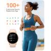 imageAGPTEK Smart Watch for Women Men 5ATM Waterproof Smartwatch for Android and iOS Phones Fitness Tracker Watch with 100 Sports Modes Heart Rate Monitor Pedometer Sleep Monitor BlackRose gold case with pink band