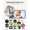imageAGPTEK Smart Watch for WomenAnswerMake Calls  Smartwatch for Android iOS Phones with Heart Rate Sleep Monitor Step Counter Fitness Tracker Watch with 100 Sports Modes PinkStarry Silver