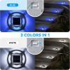 imageAGPTEK Solar Driveway Lights 12 Pack 2 Colors in 1 Outdoor Solar Deck Dock Marine Waterproof LED Driveway Marker Security Lights for Outside PathwayBoat DockStepWalkwayPathGarden Blue ampamp WhiteBlue Light  White Light