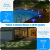 imageAGPTEK Solar Driveway Lights 12 Pack 2 Colors in 1 Outdoor Solar Deck Dock Marine Waterproof LED Driveway Marker Security Lights for Outside PathwayBoat DockStepWalkwayPathGarden Blue ampamp WhiteBlue Light  White Light