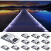 imageAGPTEK Solar Driveway Lights 12 Pack Outdoor Deck Dock Marine LED Solar Powered Waterproof Driveway Marker Lights for Warning Step Sidewalk Pathway Garden Yard Warm WhiteWhite Light