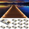 imageAGPTEK Solar Driveway Lights 12 Pack Outdoor Deck Dock Marine LED Solar Powered Waterproof Driveway Marker Lights for Warning Step Sidewalk Pathway Garden Yard Warm WhiteWarm White