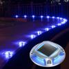 imageAGPTEK Solar Driveway Lights Outdoor 12 Pack 2 Color Modes LED Deck Dock Marine Waterproof Driveway Marker Lights for Step Sidewalk Stair Garden Pathway Walkway Yard Warm WhiteCool WhiteBlue Light  Cool White