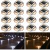 imageAGPTEK Solar Driveway Lights Outdoor 12 Pack 2 Color Modes LED Deck Dock Marine Waterproof Driveway Marker Lights for Step Sidewalk Stair Garden Pathway Walkway Yard Warm WhiteCool WhiteWarm White  Cool White