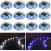 imageAGPTEK Solar Driveway Lights Outdoor 12 Pack 2 Color Modes LED Deck Dock Marine Waterproof Driveway Marker Lights for Step Sidewalk Stair Garden Pathway Walkway Yard Warm WhiteCool WhiteBlue Light  Cool White