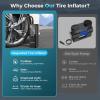 imageAGPTEK Tire Inflator Portable Air Compressor150PSI ampamp 5000mAh Tire Pressure Gauge Electric Air PumpLCD Display with LED Light for Cars Bikes ampamp Motorcycle Tires Balls
