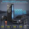imageAGPTEK Tire Inflator Portable Air Compressor150PSI ampamp 5000mAh Tire Pressure Gauge Electric Air PumpLCD Display with LED Light for Cars Bikes ampamp Motorcycle Tires Balls