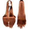 imageAGPTEK Wig Synthetic Wig for Women 40 Inch 100 cm Straight Long Wig Part in the Middle Anime Costume Great for Party Cosplay DailyUse and Festivals WhiteLight Blonde