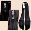 imageAGPTEK Wig Synthetic Wig for Women 40 Inch 100 cm Straight Long Wig Part in the Middle Anime Costume Great for Party Cosplay DailyUse and Festivals WhiteBlack