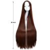 imageAGPTEK Wig Synthetic Wig for Women 40 Inch 100 cm Straight Long Wig Part in the Middle Anime Costume Great for Party Cosplay DailyUse and Festivals WhiteDark Brown