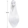 imageAGPTEK Wig Synthetic Wig for Women 40 Inch 100 cm Straight Long Wig Part in the Middle Anime Costume Great for Party Cosplay DailyUse and Festivals WhiteWhite