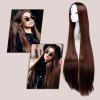 imageAGPTEK Wig Synthetic Wig for Women 40 Inch 100 cm Straight Long Wig Part in the Middle Anime Costume Great for Party Cosplay DailyUse and Festivals WhiteDark Brown