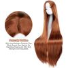 imageAGPTEK Wig Synthetic Wig for Women 40 Inch 100 cm Straight Long Wig Part in the Middle Anime Costume Great for Party Cosplay DailyUse and Festivals WhiteLight Blonde