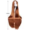 imageAGPTEK Wig Synthetic Wig for Women 40 Inch 100 cm Straight Long Wig Part in the Middle Anime Costume Great for Party Cosplay DailyUse and Festivals WhiteLight Blonde