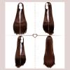 imageAGPTEK Wig Synthetic Wig for Women 40 Inch 100 cm Straight Long Wig Part in the Middle Anime Costume Great for Party Cosplay DailyUse and Festivals WhiteDark Brown