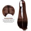 imageAGPTEK Wig Synthetic Wig for Women 40 Inch 100 cm Straight Long Wig Part in the Middle Anime Costume Great for Party Cosplay DailyUse and Festivals WhiteDark Brown