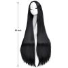 imageAGPTEK Wig Synthetic Wig for Women 40 Inch 100 cm Straight Long Wig Part in the Middle Anime Costume Great for Party Cosplay DailyUse and Festivals WhiteBlack