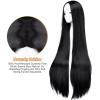 imageAGPTEK Wig Synthetic Wig for Women 40 Inch 100 cm Straight Long Wig Part in the Middle Anime Costume Great for Party Cosplay DailyUse and Festivals WhiteBlack