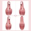 imageAGPTEK Wig Synthetic Wig for Women 40 Inch 100 cm Straight Long Wig Part in the Middle Anime Costume Great for Party Cosplay DailyUse and Festivals WhiteRouge Pink