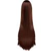 imageAGPTEK Wig Synthetic Wig for Women 40 Inch 100 cm Straight Long Wig Part in the Middle Anime Costume Great for Party Cosplay DailyUse and Festivals WhiteDark Brown