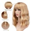 imageAGPTEK Wig Synthetic Wig for Women Wavy Colored Realistic Wig with Bangs Great for Party Cosplay DailyUse and Festivals Blonde 137inchBlonde