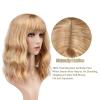 imageAGPTEK Wig Synthetic Wig for Women Wavy Colored Realistic Wig with Bangs Great for Party Cosplay DailyUse and Festivals Blonde 137inchBlonde